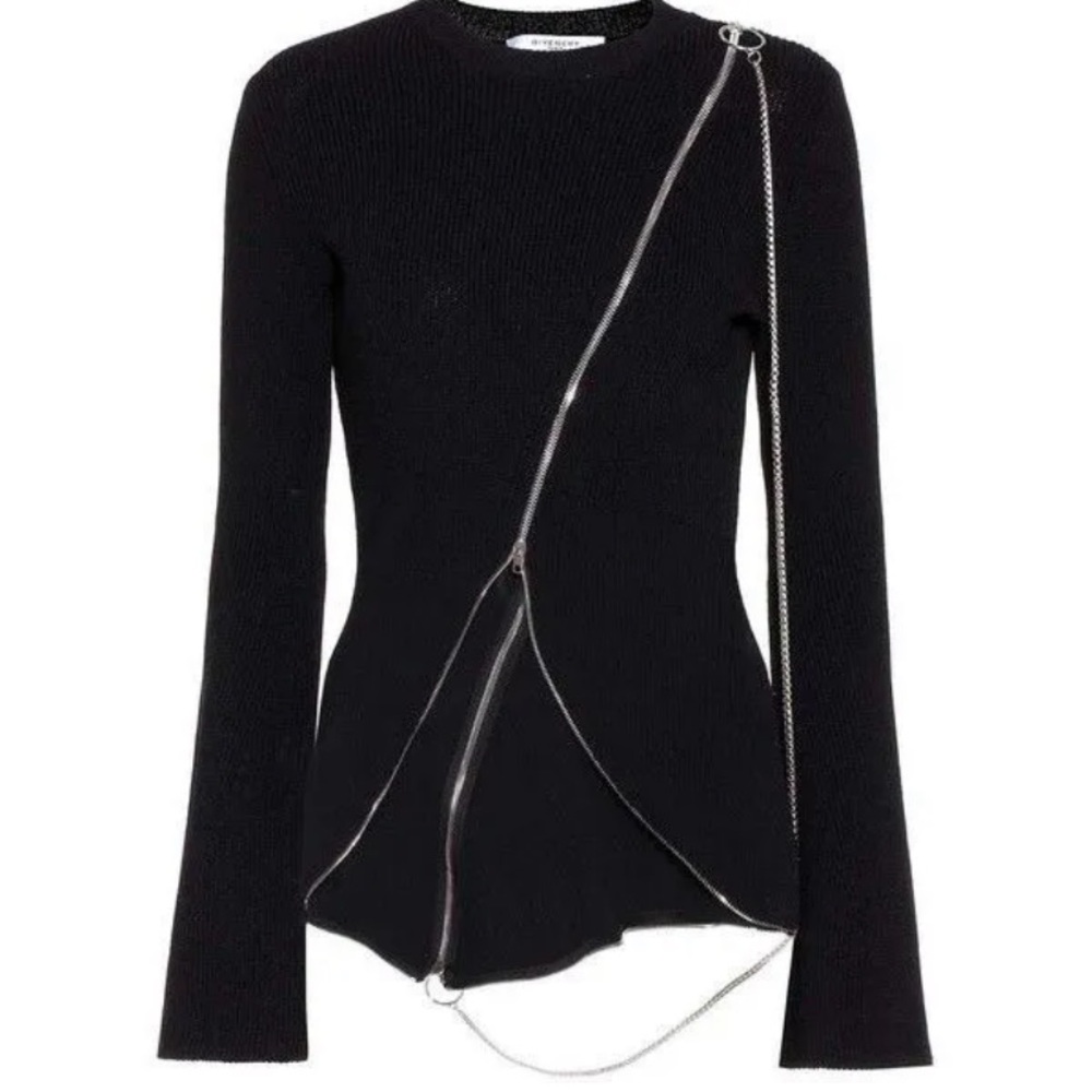 GIVENCHY Bell Sleeve Zip Detail Sweater - Retail $795